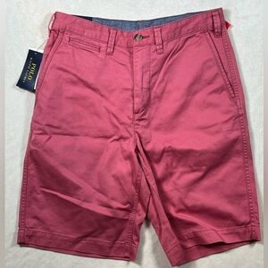 NWT Polo Ralph Lauren 29W Classic Fit 10” Inseam Red Chino Flat Front Shorts